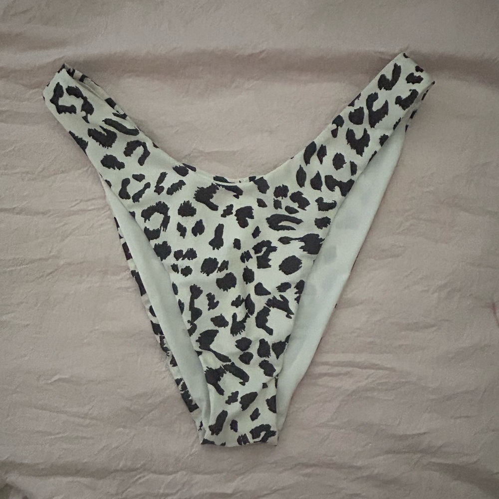 Aerie Black and White Animal Print Bikini Bottom